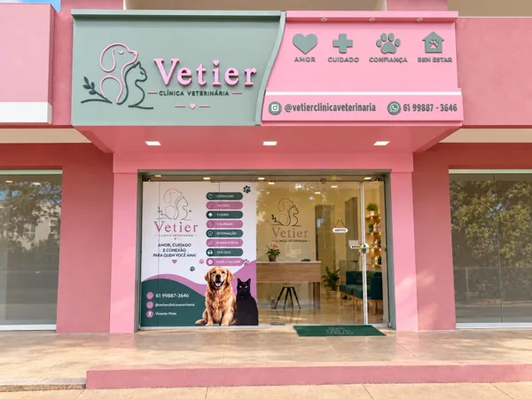 Fachada da Vetier em Vicente Pires em imagem adaptada com IA